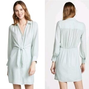 Brochu Walker Madsen Pale Julep Gauzy Collared Front Tie Dress Size S